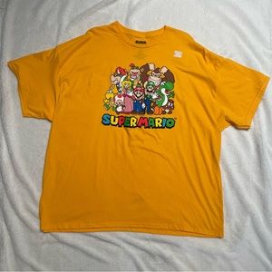 Super Mario and Friends Shirt Adult 4X All Characters Donkey Kong Mens Yellow